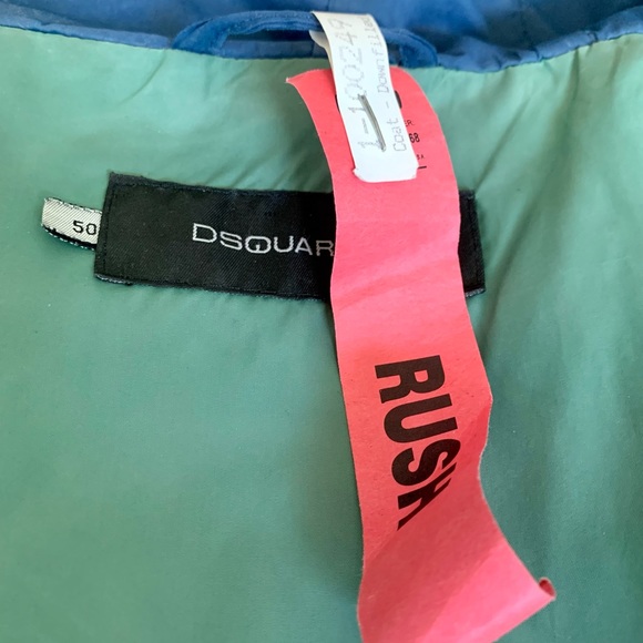 Mens DSquared2 Goose Down Jacket with fur hood - Picture 9 of 9